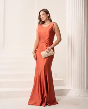 VESTIDO LONGO MALHA ALÇA GROSSA DECOTE NAS COSTAS