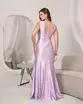 VESTIDO LONGO MALHA DRAPEADO NA FRENTE ALÇA GROSSA C/ FENDA