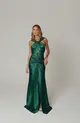 VESTIDO LONGO MALHA DRAPEADO NA FRENTE ALÇA GROSSA C/ FENDA