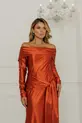 VESTIDO LONGO MALHA MANGA LONGA OMBRO A OMBRO COM AMARRAÇÃO NA FRENTE