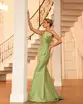 VESTIDO LONGO TAFETA DOBRADURA FRENTE