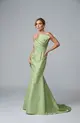 VESTIDO LONGO TAFETA DOBRADURA FRENTE