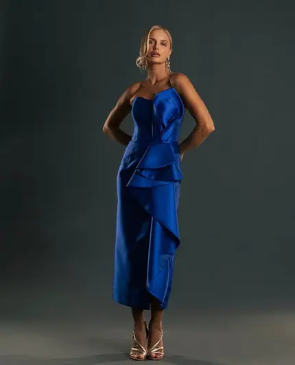 VESTIDO MIDI ZIBELINE DETALHE DOBRADURA