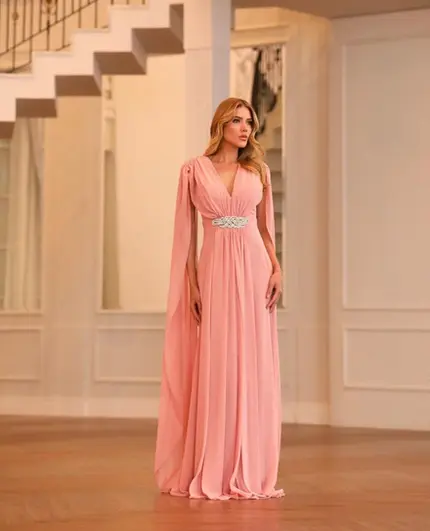 VESTIDO LONGO CHIFFON APLICAÇÃO STRASS