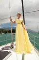 VESTIDO LONGO CHIFFON APLICAÇÃO STRASS