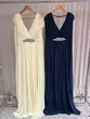 VESTIDO LONGO CHIFFON APLICAÇÃO STRASS