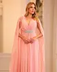 VESTIDO LONGO CHIFFON APLICAÇÃO STRASS