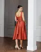 VESTIDO MIDI ZIBELINE DECOTE QUADRADO COM FAIXA