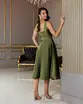 VESTIDO MIDI ZIBELINE DECOTE QUADRADO COM FAIXA