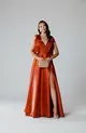 VESTIDO LONGO ZIBELINE GLOW ALÇA COM LAÇO COM FENDA