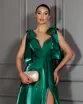 VESTIDO LONGO ZIBELINE GLOW ALÇA COM LAÇO COM FENDA