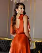 VESTIDO LONGO ZIBELINE GLOW ALÇA COM LAÇO COM FENDA