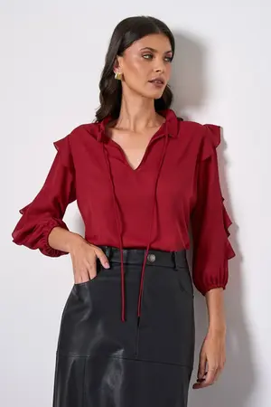 BLUSA EM CREPE MUSSELINE