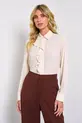 CAMISA COM BABADO EM CREPE MUSSELINE