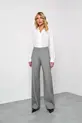 CAMISA COM BABADO EM CREPE MUSSELINE