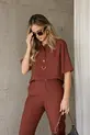 CONJUNTO BLUSA E CALÇA DE CINTURA ALTA EM VISCOSE SENSORIALE