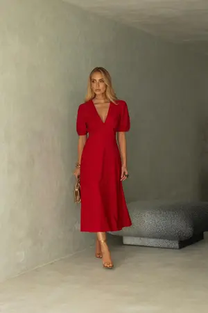VESTIDO MIDI EM LINHO ANDORRA