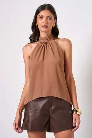 BLUSA BATA EM CREPE MUSSELINE