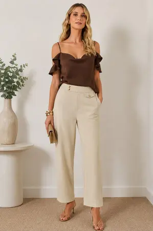 BLUSA COM DECOTE DEGAGÊ EM SATIN ATENAS