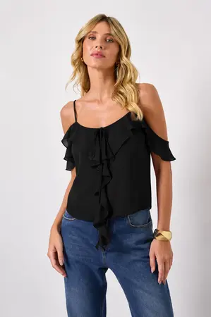 BLUSA EM CHIFFON SILK TOUCH