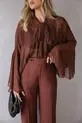 BLUSA DE MANGA LONGA COM AMARRAÇÃO EM CHIFFON SILK TOUCH