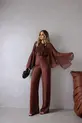 BLUSA DE MANGA LONGA COM AMARRAÇÃO EM CHIFFON SILK TOUCH