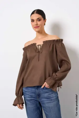 BLUSA OMBRO A OMBRO EM CAMBRAIA NASSAU