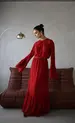 CONJUNTO BLUSA COM BABADO E SAIA EM CHIFFON SILK TOUCH