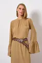 CONJUNTO BLUSA COM BABADO E SAIA EM CHIFFON SILK TOUCH