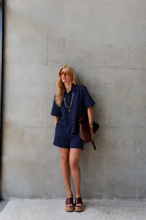 CONJUNTO CAMISA E SHORTS EM TENCEL VIENA