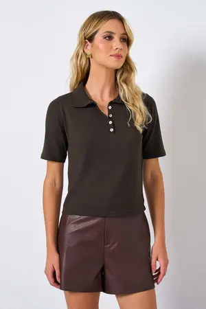 CAMISA POLO LISA EM TRICOT