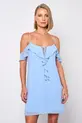VESTIDO CURTO COM DETALHE NO OMBRO EM CHIFFON SILK TOUCH