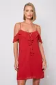 VESTIDO CURTO COM DETALHE NO OMBRO EM CHIFFON SILK TOUCH