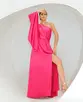 VESTIDO LONGO MALHA UM OMBRO SO MANGA LONGA RACLAM