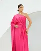VESTIDO LONGO MALHA UM OMBRO SO MANGA LONGA RACLAM