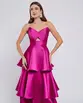 VESTIDO LONGO ZIBELINE TQC ABERTO NO BUSTO SAIA CAMADAS