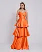 VESTIDO LONGO ZIBELINE TQC ABERTO NO BUSTO SAIA CAMADAS