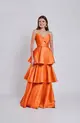 VESTIDO LONGO ZIBELINE TQC ABERTO NO BUSTO SAIA CAMADAS