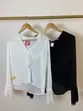 BLUSA COM DECOTE V EM CREPE MUSSELINE