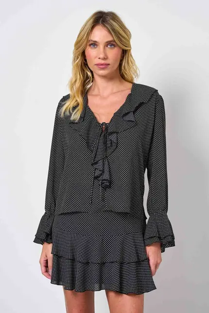 BLUSA COM BABADO EM CHIFFON PETIT POA 13