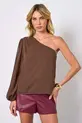 BLUSA COM UM OMBRO EM CHIFFON SILK TOUCH