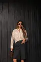 CAMISA COM BOLSO EM ORGANZA CRISTAL