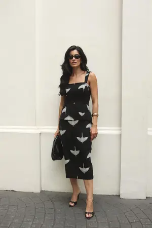 VESTIDO MIDI EM LINHO GARCAS
