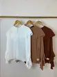 BLUSA COM BABADO EM CREPE MUSSELINE