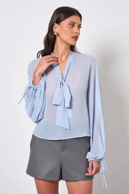 BLUSA EM CHIFFON SILK TOUCH - BLUSA EM CHIFFON SILK TOUCH - BAZAR
