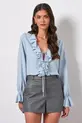 BLUSA DE MANGA LONGA EM CAMBRAIA LANAI