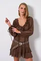 VESTIDO COM BABADO EM CHIFFON SILK TOUCH