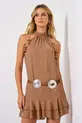 VESTIDO CURTO EM CREPE MUSSELINE