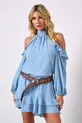 VESTIDO CURTO EM CREPE MUSSELINE