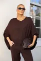 CONJUNTO MONARCA CALÇA PUNHO BLUSA PONCHO TRICÔ